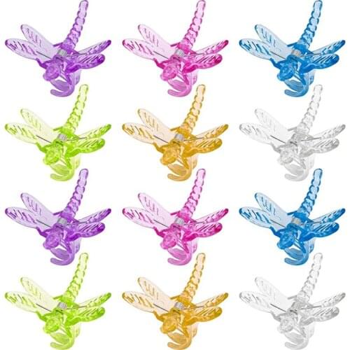 60 Pcs Dragonfly Orchid Clips Vines Clips Colorful Garden Plant Clips for Supporting Orchid Flower Vine Garden Tomato
