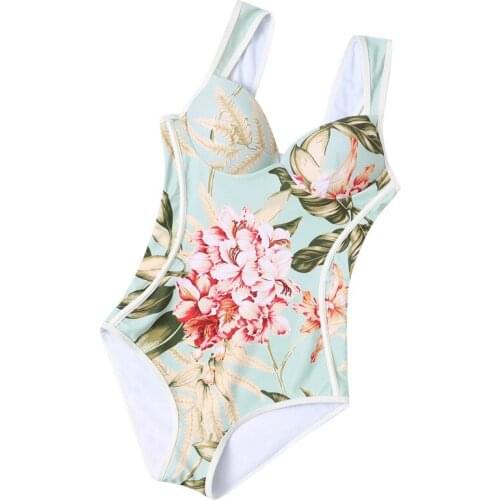 Swimsuits Woman Swim Suits Monokini Push Up Surfing One Piece Swimsuit Womens Sport Rash Guard Women Print Breasts Korean