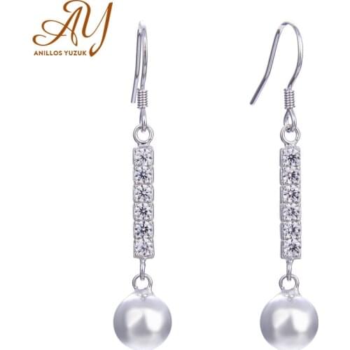 Anillos Yuzuk 925 Sterling Silver Genuine Natural Fresh Water Pearl Earrings For Women Wedding Birthday Fine Jewelry Oorbel