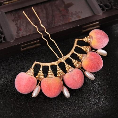 Women Handmade Hairpin Clips Chinese Style Cute Vintage Headdress Hair Accessories For Long Hair Girls Wedding Hanfu Cheongsam