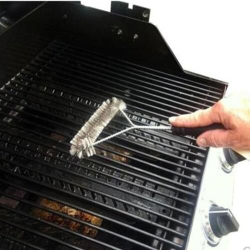 1pcs Barbecue Grill BBQ Brush Kitchen Clean Tools Grill Accessories Stainless Steel Bristles Non-stick Cleaning Brushes