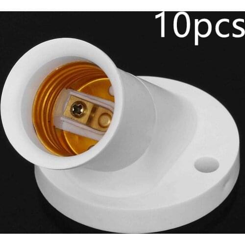 10pcs E27 Lamp Base Socket 45 Degree Angle Oblique Screw Plastic Light Bulb Base Wall Lamp Holders Adapter Converter AC 250V 4A