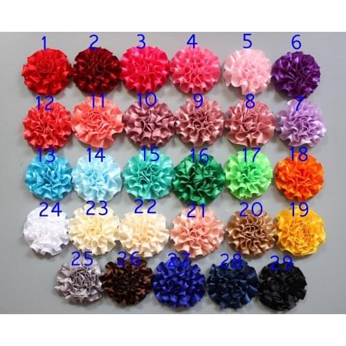 100pcs DIY Beauty Multilayer Assorted Colours Decorative 2.1" Polyester Flowers,Girls Hair Accessories