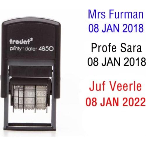 1984- Custom Date Stamp ,Your Text/your Name , Teacher Signature Seal