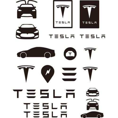 27CM X 23CM for Tesla Decals Graphics Stickers Logo TM3 TMX TMS Car Decal Car Sticker Car Accessories KK Vinyl