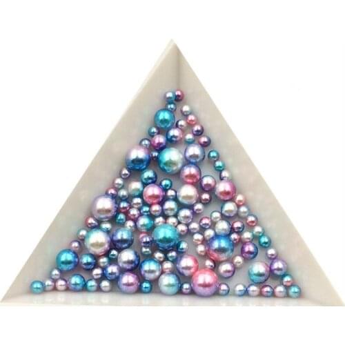 3/4/5/6/8mm No Hole Simulated Pearl Jewelry Material Holeless Mermaid Pearl Color Ball Gradual Dream Decorative Bottle Bead 2