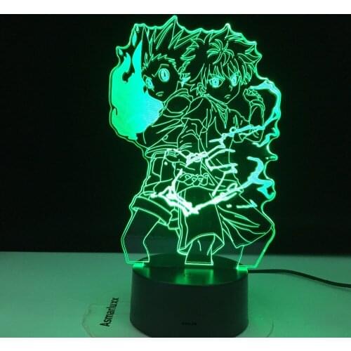 3d Lamp Anime HUNTER x HUNTER Gon and Killua Figure Nightlight for Child Bedroom Decor Light Fans Gift Kids Led Night Light