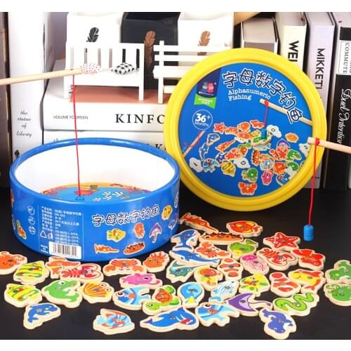 40pcs Children Number Letter Magnetic Fishing Game Childrens Game Magnet Fish Toy Game Educational Developing Toys For Children