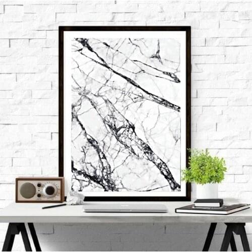 Abstract Tree Branch Art Marble Print Modern Wall Picture , Black and White Marbel Texture Art Canvas Prints Poster Wall Decor