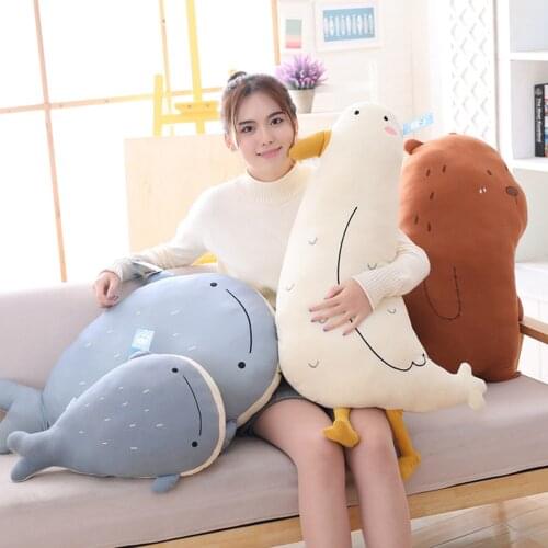 Large Volume Plush Toys Cute Animal Shape Throw Pillow Toys Gift Back Support Soft Cushion Home Decor 50cm Plush Animals For Kid