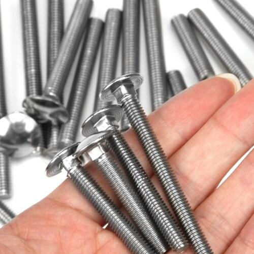M12 Carriage Bolts 304 Stainless Steel Round Head Square Neck Screws