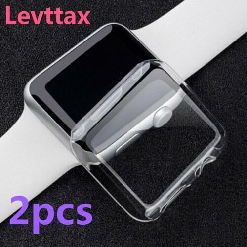 2pcs Case For Apple Watch SE 6 5 4 3 2 1 Soft 360 Slim Clear TPU Cover For iWatch Series 40MM 44MM 38MM 42MM Screen Protector