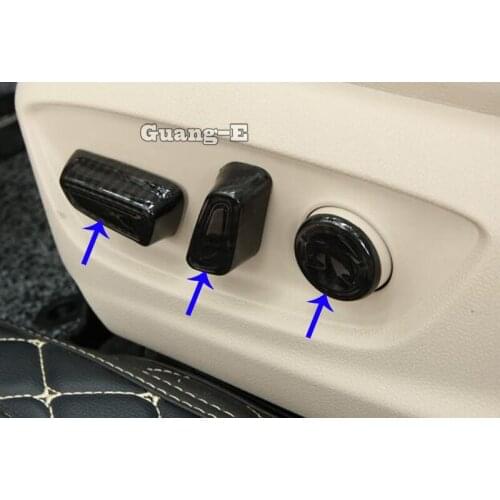 For Toyota New Camry XV70 2017 2018 2019 2020 Car ABS Chrome/Carbon Fiber Seat Adjustment Knob Button Switch Trim Hoods 5pcs