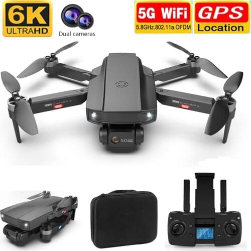 New HJ188 GPS RC Drone 6K Professional HD Dual Camera ESC Anti-Shake Aerial Video Quadcopter WIFI Brushless Fold Helicopter Toys