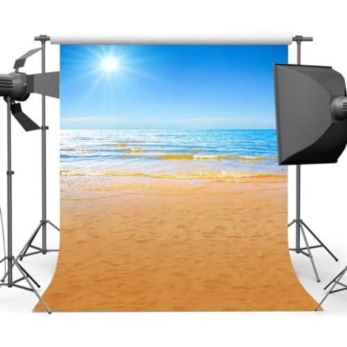 Mehofoto Summer Sandy Beach Background Photography Blue Sky Sea Backdrops for Photo Studio S-529