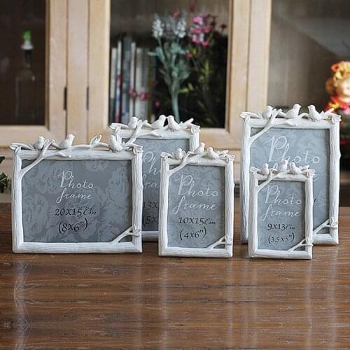 Retro Decoration Crafts Photo Frame Creative Resin Bird And Tree Picture Frame Vintage Photo Frame Wedding Home Decor Ornaments
