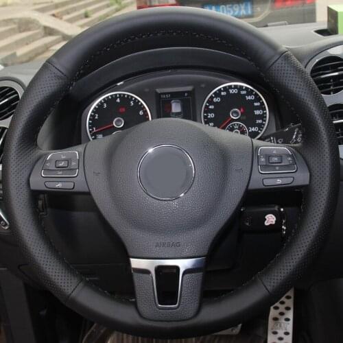 Artificial Leather Car Steering Wheel Cover Safe Non-Slip for Volkswagen Gol Tiguan Passat B7 Passat CC Touran Mk6