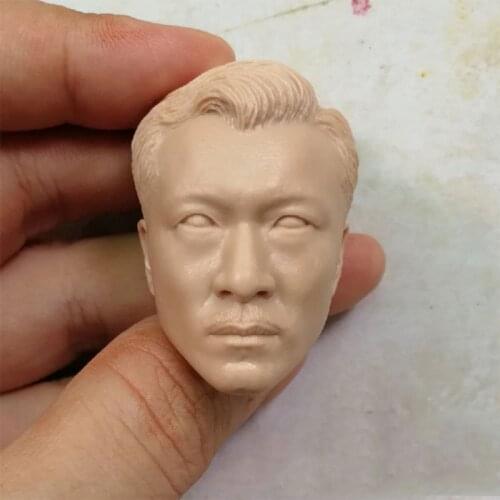 1/6 Scale Chinese Male Famous Star Unpainted Head Model for Toys Gifts DIY