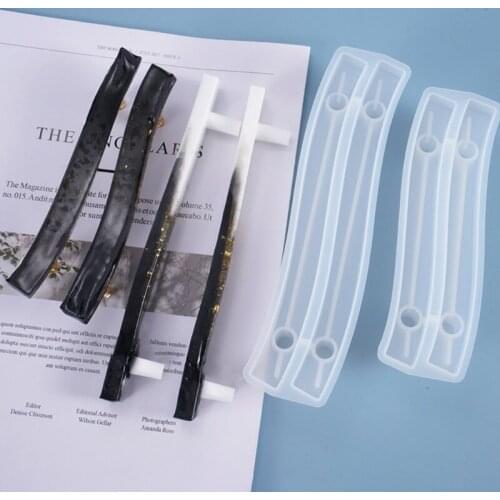 Crystal Epoxy Resin Mold Fruit Plate Bending Handle Casting Silicone Mould DIY Crafts Jewelry Making Tools