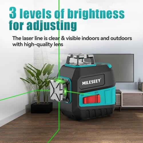 Mileseey L6 3d Green Cross Laser Level 360 Degree 5/12 Lines Self-leveling Horizontal Instrument As Construction Tools Devices