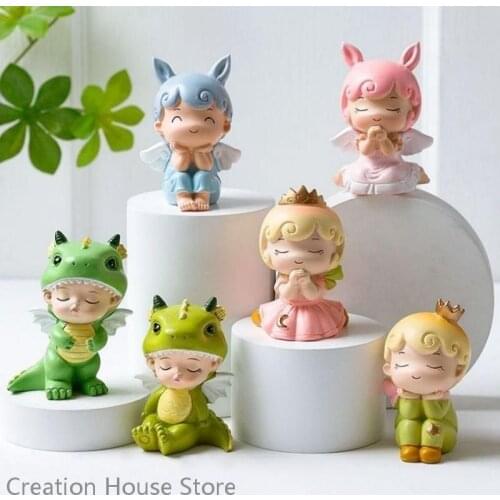 Lovely Dinosaur Baby Cartoon Anime Ornament Car Interior Accessories Home Decoration Bedroom Decor Birthday Cake Furnishings