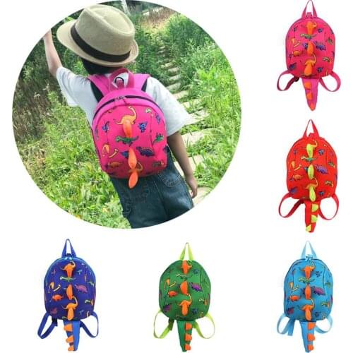 Lovely Dinosaur Children Anti-lost Backpack Kindergarten School Bag with Leash New