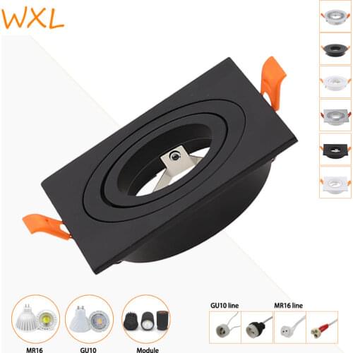 MR16 GU10 Downlight Frame White Brushed aluminum Recessed Ceiling Downlight Fitting 75mm Cut Hole Anti-glare Design