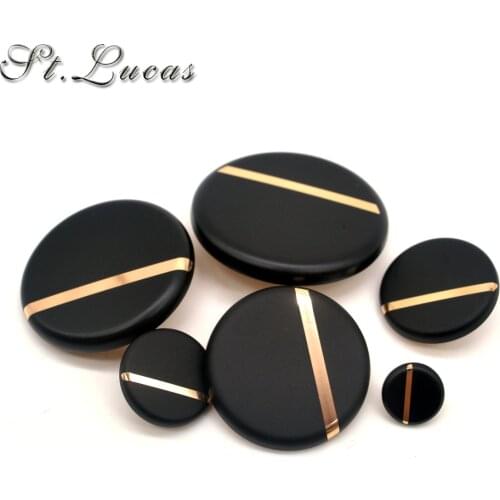 DIY New fashion classic 30mm 40mm big decorative sewing buttons high quality plane black buttons for shirt overcoat accessory