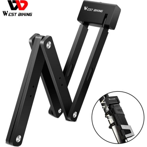 WEST BIKING New Cycling Lock Security Safety Folding Bike Lock Steel Chain Lock Scooter E bike Motorbike Protective Accessories