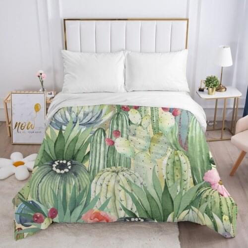 Luxury Duvet cover Quilt/Blanket/Comfortable Case 140x200 150x200 240x220 for Home 3D Bedding Print Nordic Cactus