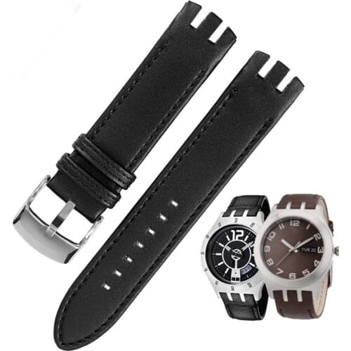 Quality Double notched wristband for swatch Leather watchband yts401402409713ytb400 watch strap 20mm mens mens watch chain