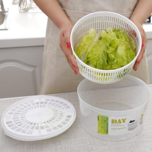 Salad Spinner Bowl Lettuce Green Washer Dryer Drain Crisper Strainer Washing Drying Leafy Fruit Vegetable Kitchen Accessory 1pc