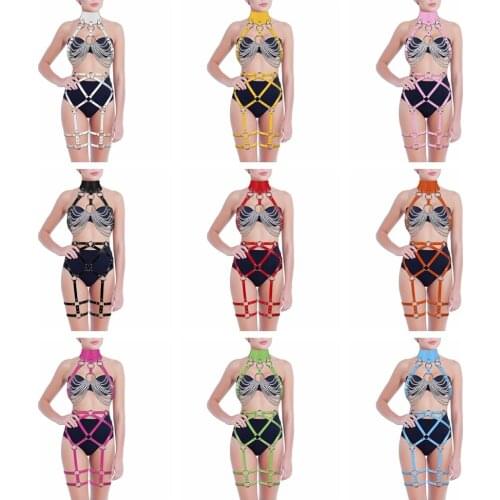 Stylish Accessories Gothic Harness Fashion Punk BDSM Bondage Handmade PU Leather Harness Belts Body Straps Chest Bdsm Rave Wear