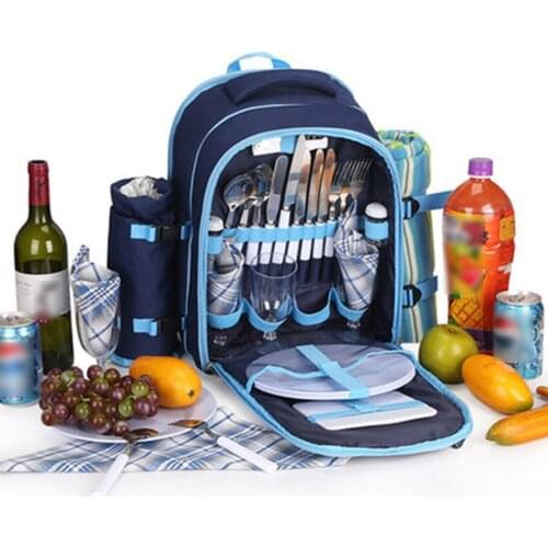 AYC1601 Shoulder Picnic Bag Multifunctional Portable Picnic Backpack Camping Insulation Backpack With Outdoor Camping Tableware