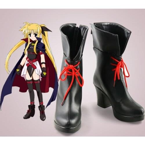 Unisex Anime Cosplay Magical Girl Lyrical Nanoha Fate Testarossa Cosplay Costumes Boots Custom Made
