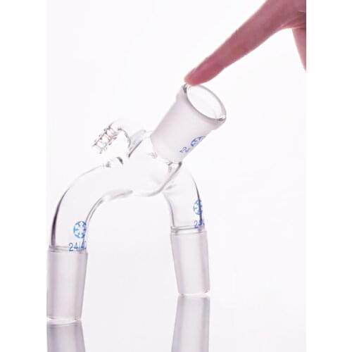 Vacuum Binary Receiver Tube,Female 24/40,Male 24/40,Vacuum dip tube,Glass bifurcated dovetail,Vacuum two-pass tube