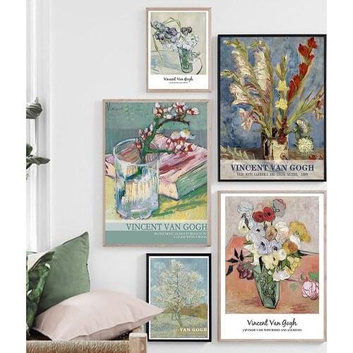 Van Gogh Classic Abstract Poster Flowers Tree Scenery Canvas Painting Wall Art Print Decorative Picture Modern Living Room Decor