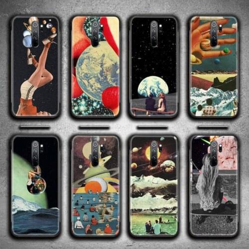 Funny Space Moon Astronaut Phone Case for Redmi 9A 8A 7 6 6A Note 9 8 8T Pro Max Redmi 9 K20 K30 Pro