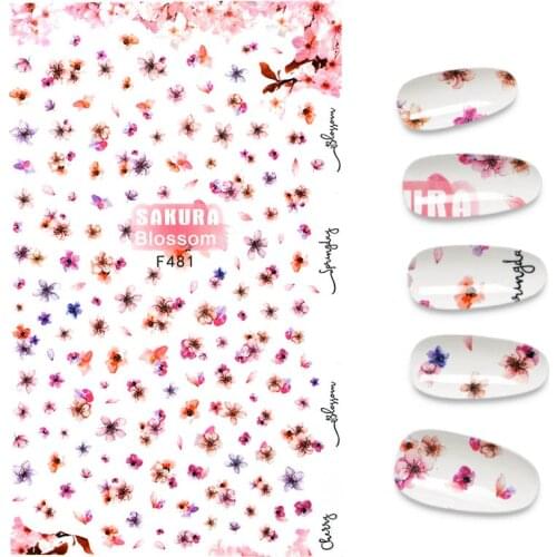 1 Sheet 3D Rose Nail Sticker Blooming Flower Butterfly Ultra-thin Adhesive Decals For Nails Art Decorations Manicure Accessories