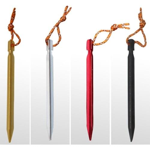 10Pcs 18cm Tent Peg Nail 700I Aluminium Alloy Stake with Rope Camping Equipment Outdoor Traveling Tent Building Outdoor Tools