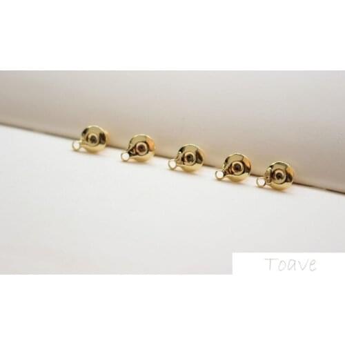 10pcs Copper Plated 18K Real Gold Bullet with Ring Earplug DIY Ear Stud Material Accessories