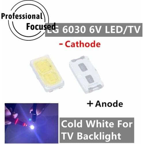 1000PCS For LG SMD LED 6030 6V 1W Cold White For TV Backlight LED Beads best quality LATHT420M