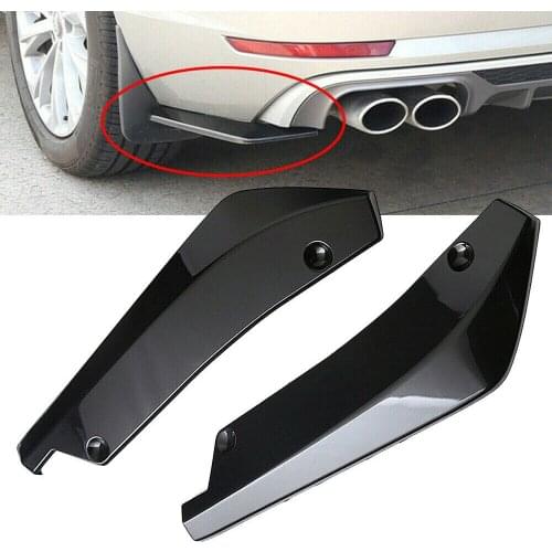 2Pcs/Set Car Tuning Rear Bumper Lip Diffuser Splitter Black Safety Canard Protector Universal Exterior Parts Car Accessories