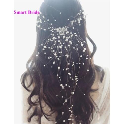 2020 bride pearl headdress handmade beaded super fairy Mason simple hairband beautiful wedding headwear