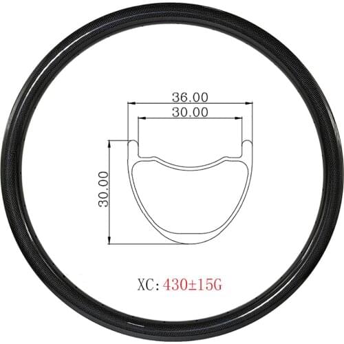 27.5er MTB XC AM 36mm carbon rim 30mm deep tubeless Hookless UD 3k 12k matte glossy 24 28 32 Holes mountain bicycle wheel parts