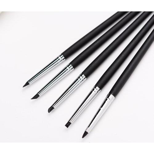 5 Small Nail Art Hollow Ceramic Art De-mark Pen Set, Optimal Repairing Clay Sculpture Soft Tip Silicone Repair Pen