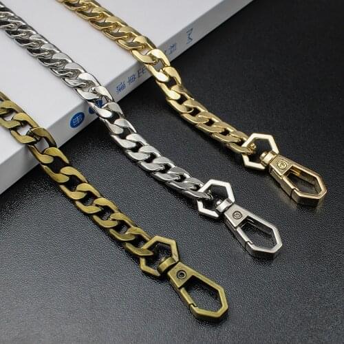 5Pcs 120CM 2.5NK Flat Gold Chain Bag Strap Women Wide Chain For Bags Luxury Durable Buckle Cross-Body Wide Belt Handbag Chain
