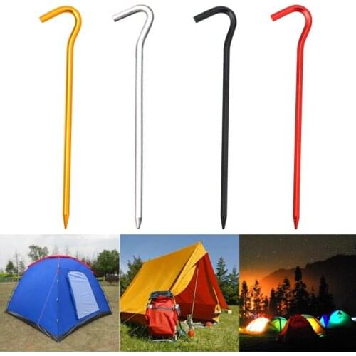 5Pcs/bag Portable Outdoor Picnic Camping Fishing Canopy Ground Pin Hook Aluminum Alloy Tent Pegs Stakes Nails Camping Tent Tools