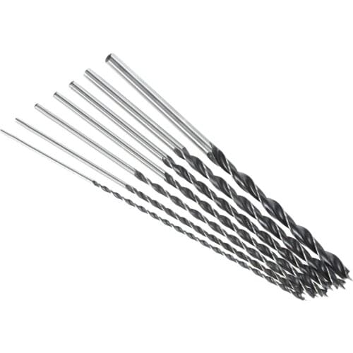 7pcs/set 300mm Extra-Long Brad Point High-carbon Steel Wood Drill Bit Set Three Point Woodworking Drill