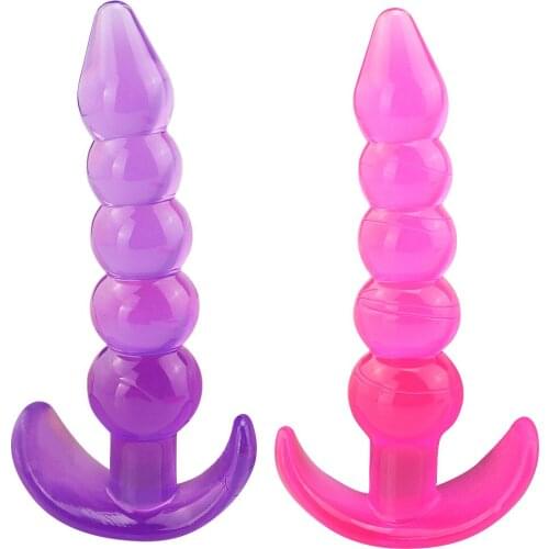 Mini Anal Plug Silicone Jelly Beads Prostate Massager Butt Plug Adult Sex Toys For Woman Men Gay G-spot Stimulator Sex Products